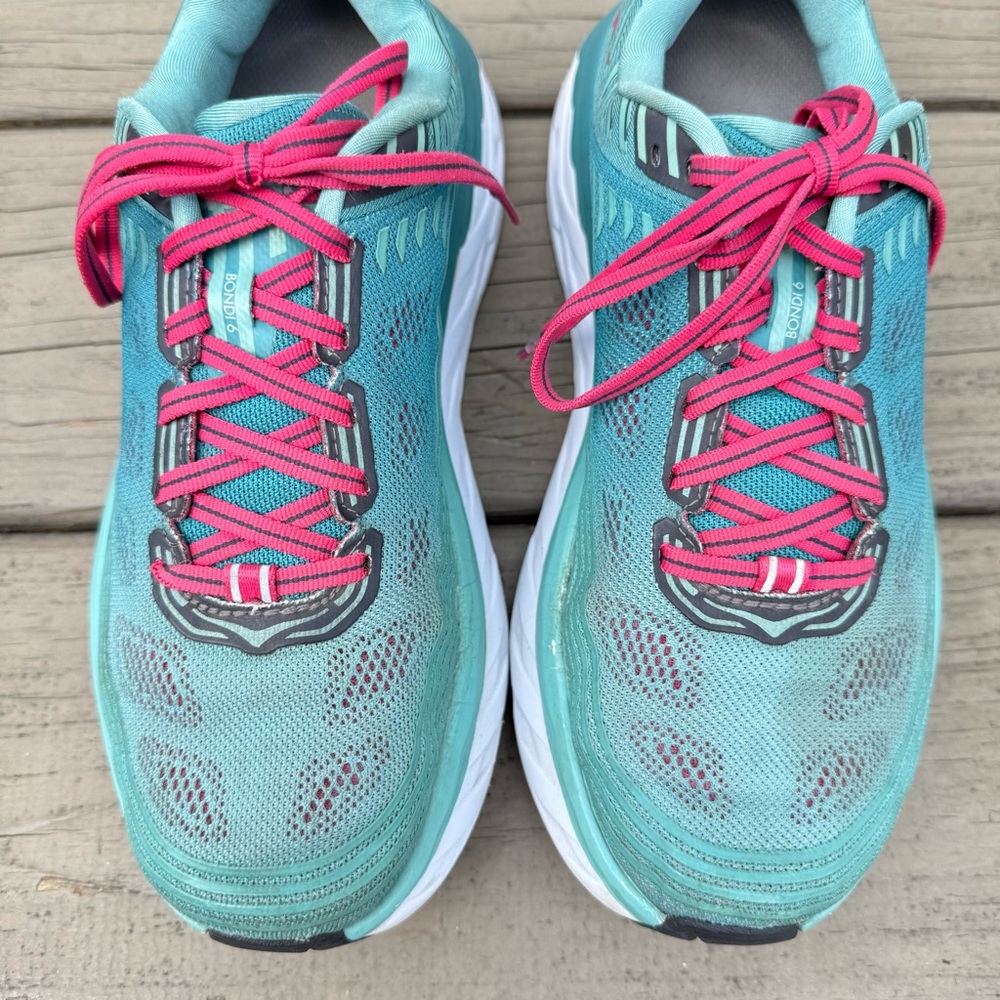 Hoka One One Bondi 6 running shoes in Canton green blue teal slate size 8.5 - Picture 5 of 16